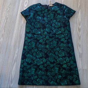 Crewcuts girls green holiday jacquard dress!